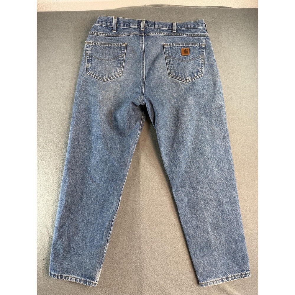 Carhartt B17-DST Jeans Mens 40x30 Stone Wash Blue Relaxed Straight Denim Work